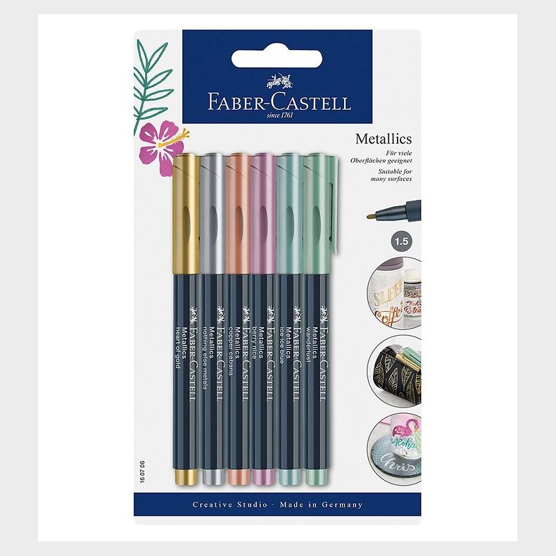 Faber-Castell Tuscher - Metallic Pen - 6 stk - Multifarvet