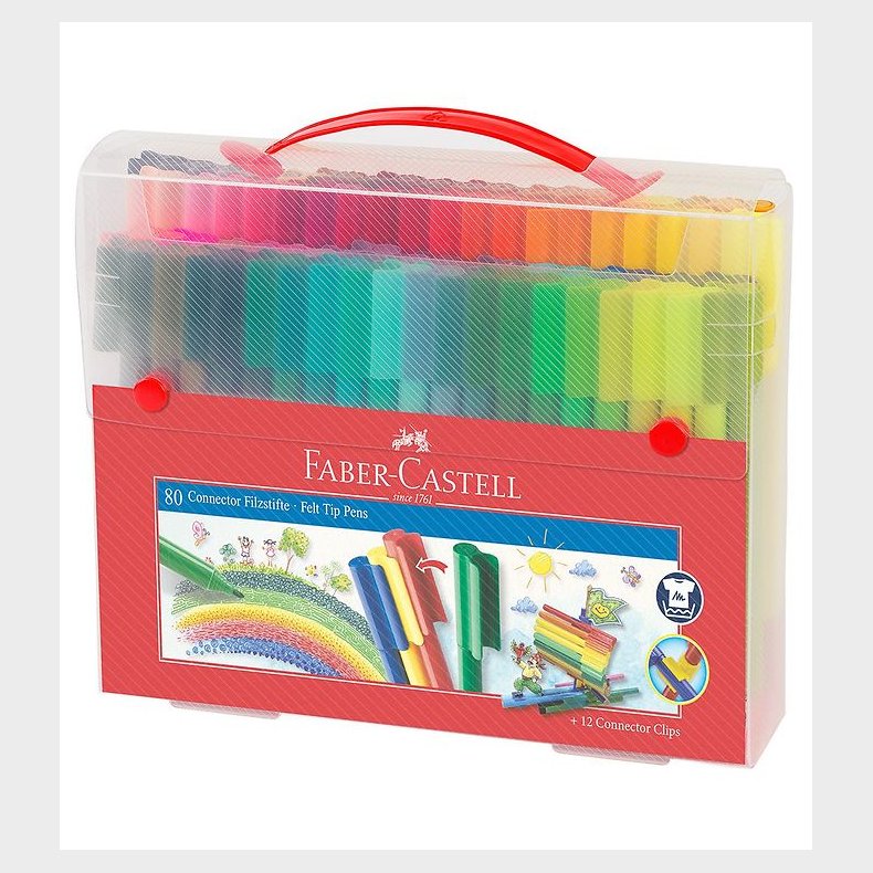 Faber-Castell Tuscher - Connector Etui - 80 stk - Multi