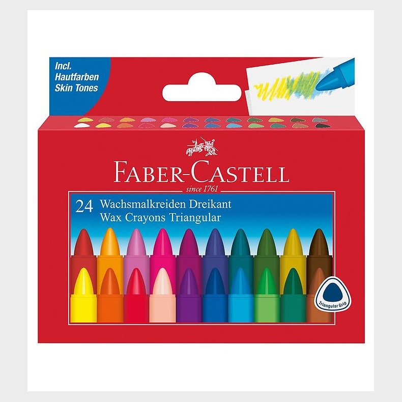 Faber-Castell Voksfarver - Trekantet - 24 stk - Multi