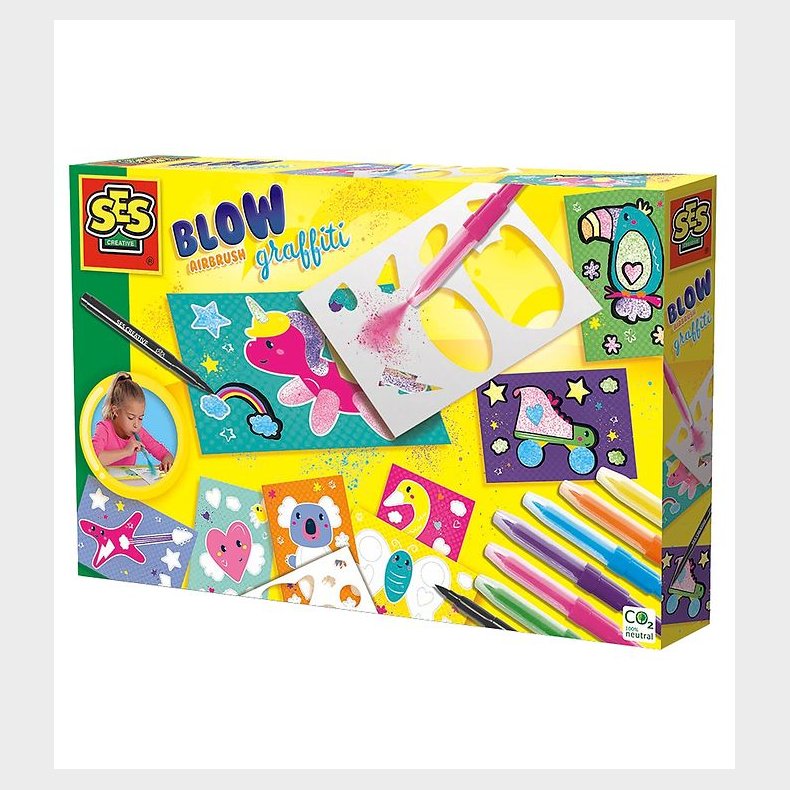 SES Creative Pustetuscher m. Skabeloner - Graffiti