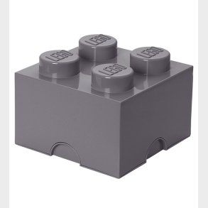 LEGO Storage Opbevaringsboks - 4 Knopper - 25x25x18 - Mrkegr