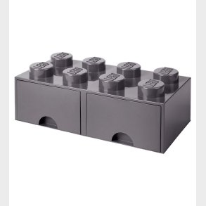 LEGO Storage Opbevaringsskuffe - 8 Knopper - 50x25x18 - Mrkegr