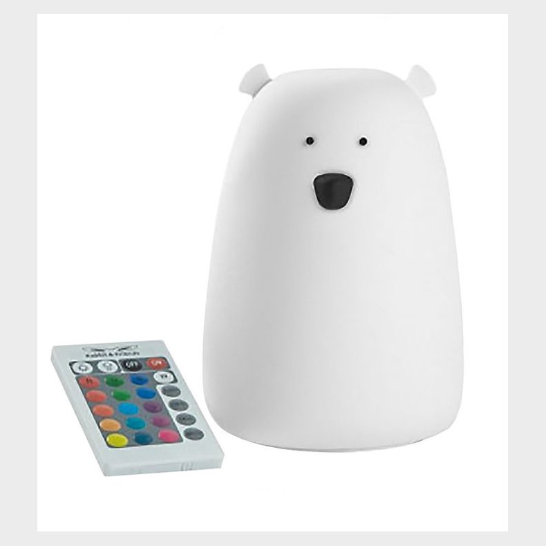 Rabbit &amp; Friends Lampe m. H�jtaler - Bj�rn m. Fjernbetjening/Blu