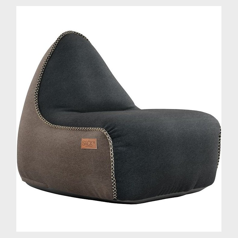 SACKit Skkestol - Canvas Lounge Chair - 96x80x70 cm - Sort/Brun