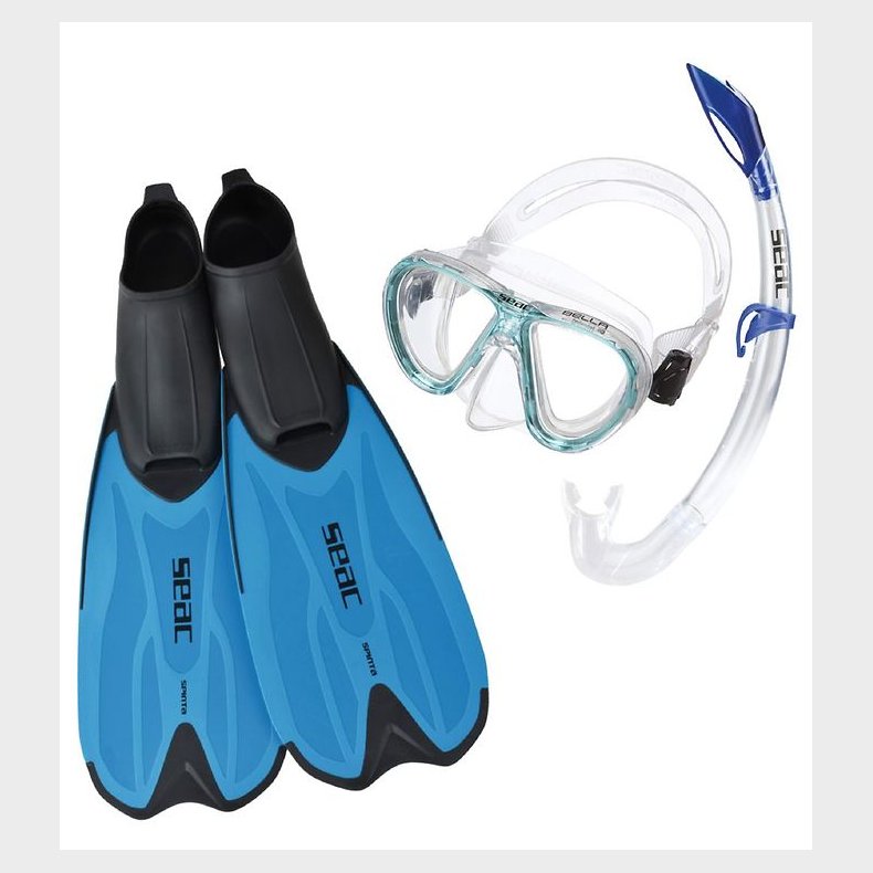 Seac Snorkelst m. Svmmefdder - Tris Spinta JR - Bl