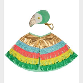 Meri Meri Udkldning - Kappe og Hat - Papegje - Multifarvet