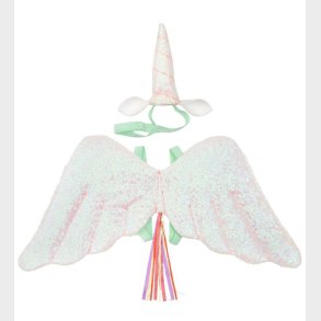 Meri Meri Udkldning - Enhjrningevinger og Pandebnd m. Horn -