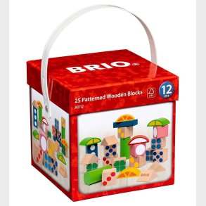 BRIO Byggeklodser m. Mnster - 25 Dele - Multifarvet 30112