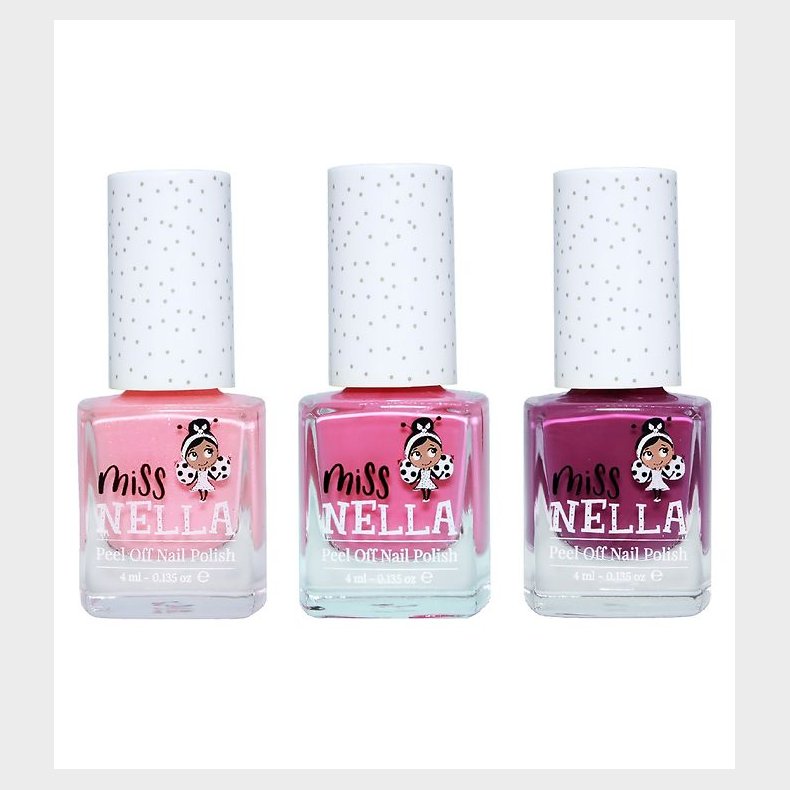 Miss Nella Neglelak - 3-pak - Little Poppet/Cheeky Bunny/Pink A