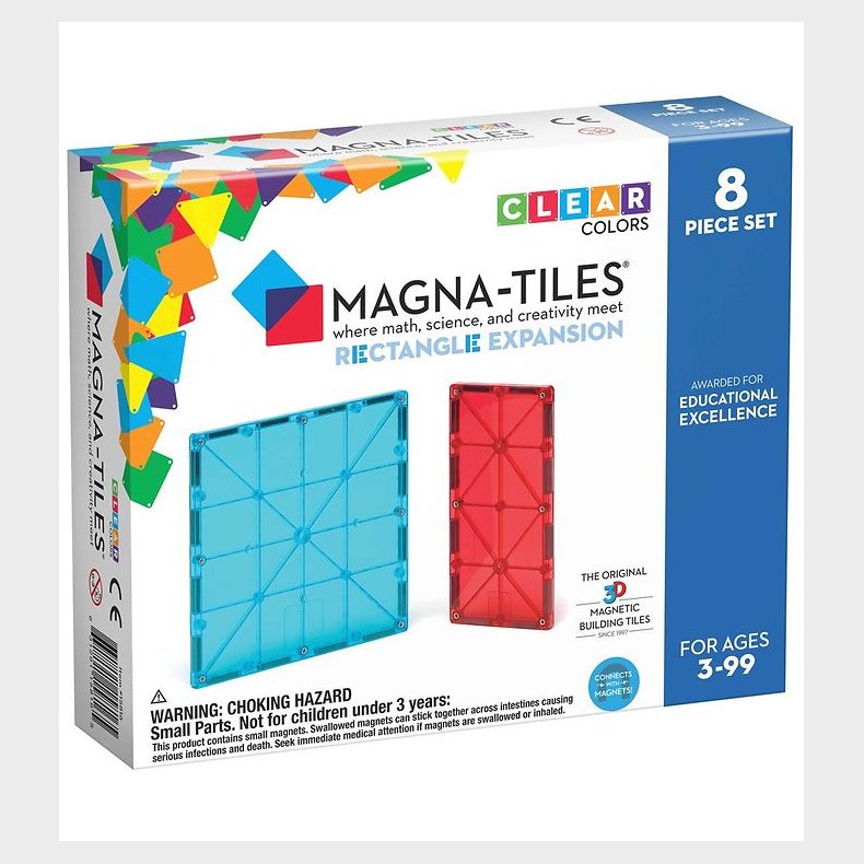 Magna-Tiles Magnet-udvidelsesst - 8 Dele - Rektangler