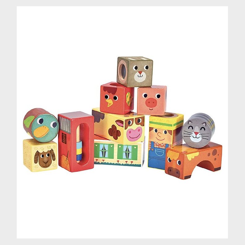 Vilac Klodser m. Lyd - Tr - 11 Dele - Bondegrdsdyr