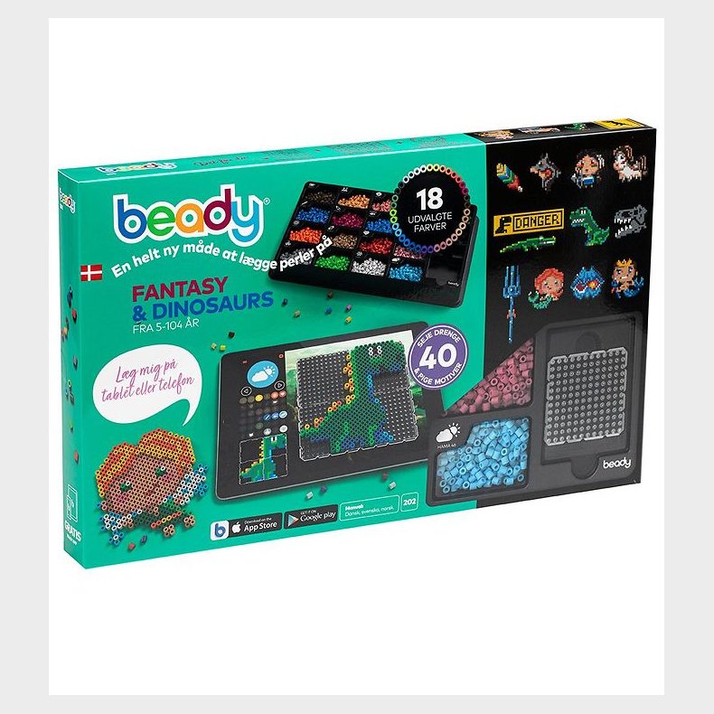 Beady Fantasy og Dinosaurs m. Perleplader - 4.500 Perler