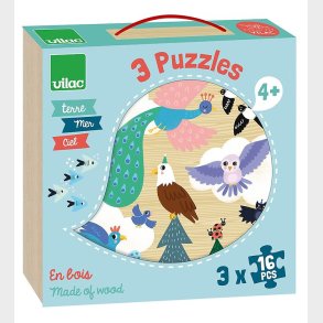 Vilac Puslespil - 3x16 Brikker - I Luften, I Vandet og P Jorden