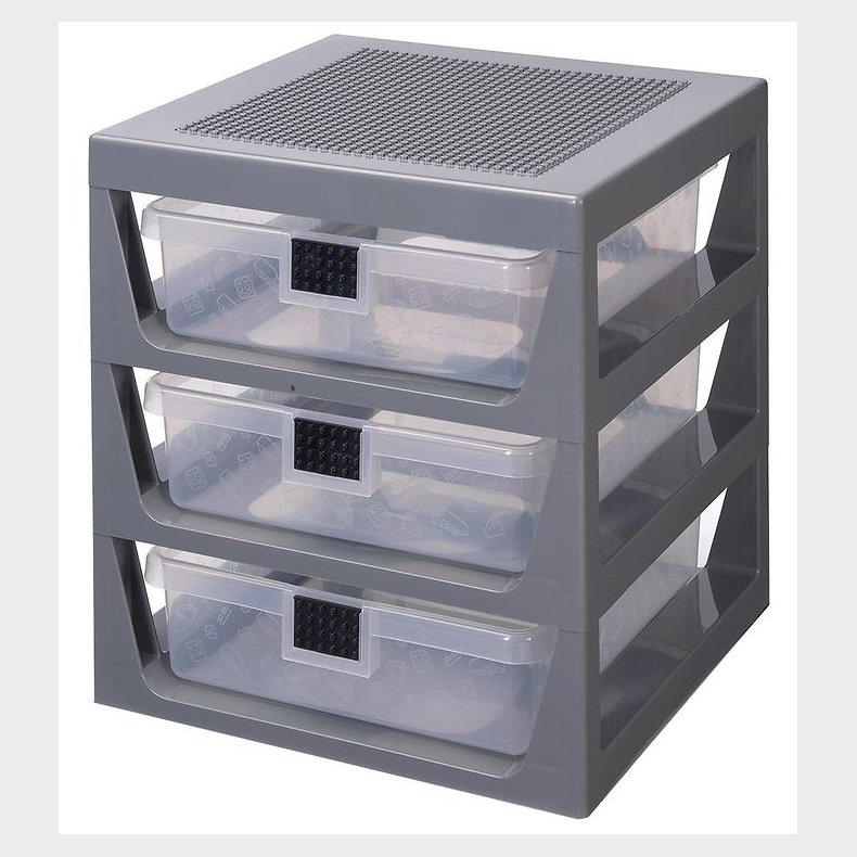 LEGO Storage Opbevaring m. 3 skuffer - 32x34x37 - Gr