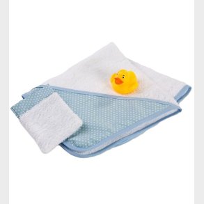 Asi Dukketilbehr - Badeslag - 36-43 cm - Bl/Hvid