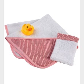 Asi Dukketilbehr - Badeslag - 36-43 cm - Rosa/Hvid