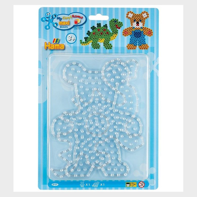 Hama Maxi Perleplader - 2 stk. - DIosaur/Bamse