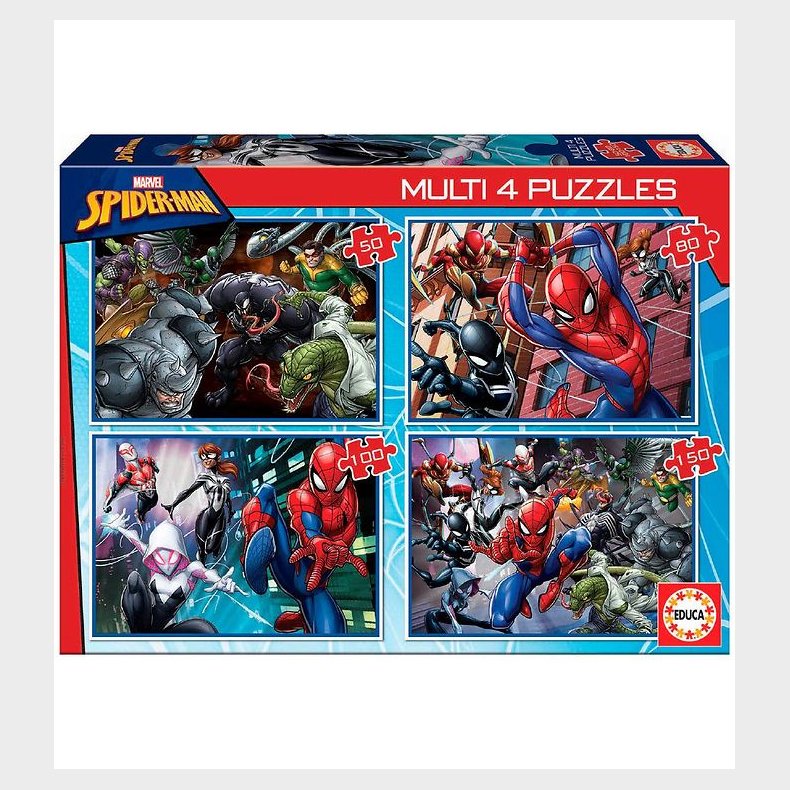 Educa Puslespil - 4 Forskellige - Ultimate Spider-Man