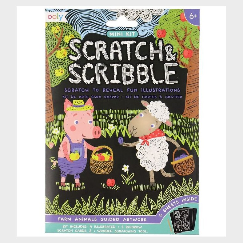 Ooly Scratch and Stribble Mini St - Farm Animals