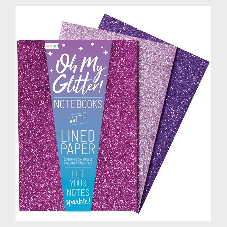 Ooly Notesbger - 3-pak - Oh My Glitter! - Amethyst/Rhodolite