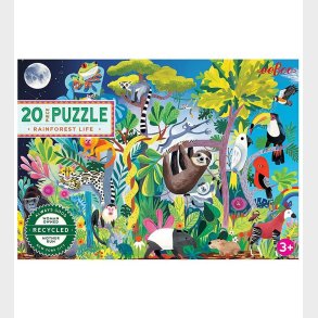 Eeboo Puslespil - 20 Brikker - Livet i Regnskoven