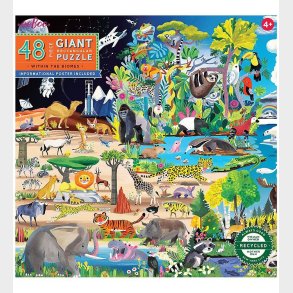 Eeboo Puslespil - 48 Brikker - Dyrelandskaber