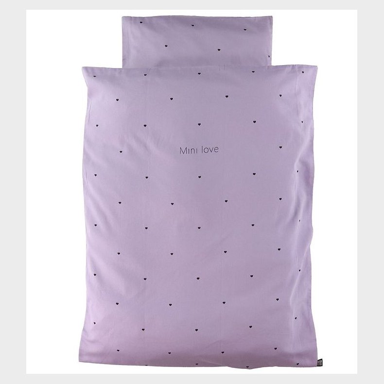 Design Letters Sengetj - Junior - 100x140 cm - Lilla m. Hjerter