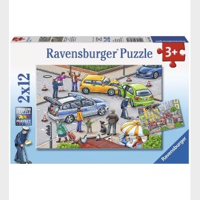 Ravensburger Puslespil - 2x12 Brikker - Blue Lights On The Way