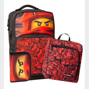 LEGO Ninjago Skoletaske m. Gymnastikpose/Penalhus - Rd