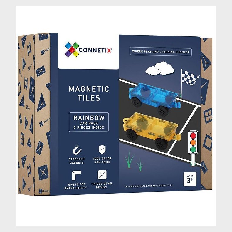 Connetix Magnetlegetj - 2 Dele - Biler