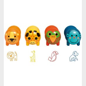 Djeco Stempelst - 4-Pak - Safari Animals