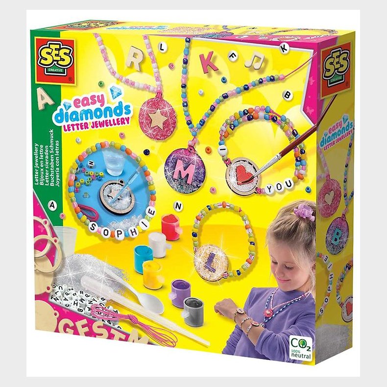 SES Creative Smykkest - Diamanter - Bogstaver