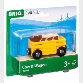 BRIO World Kvgvogn m. Ko - Gul 33406