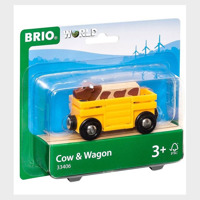 BRIO World Kvgvogn m. Ko - Gul 33406