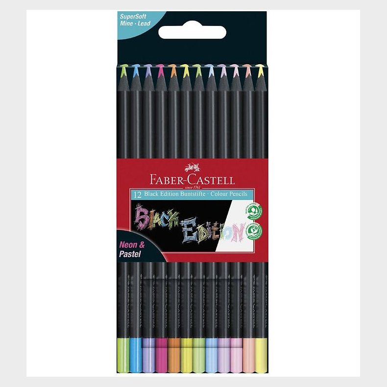 Faber-Castell Farveblyanter - Trekantet - 12 stk - Neon/Pastel