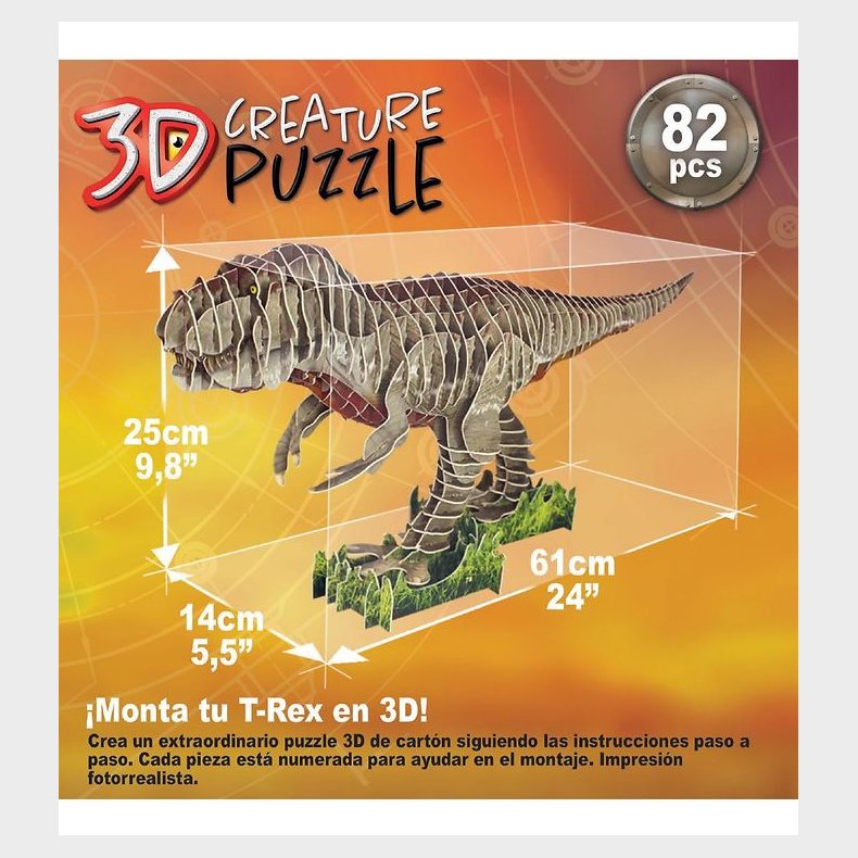 Educa 3D-Puslespil - T-Rex - 82 Brikker