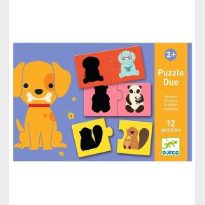 Djeco Puslespil - 12 Brikker - Dyreskygger