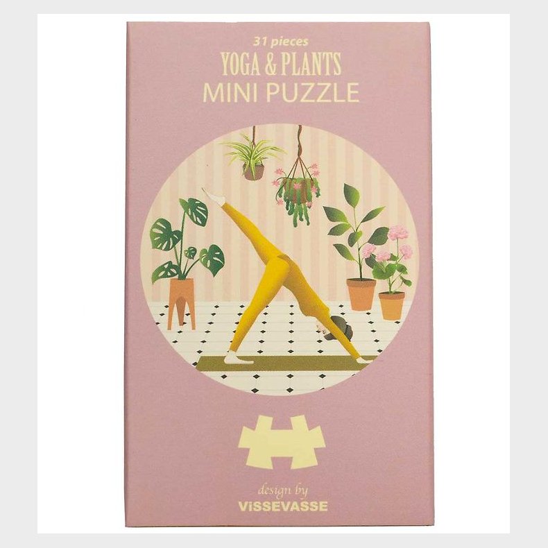 Vissevasse Puslespil - Mini - 11x11 cm - Yoga &amp; Plants