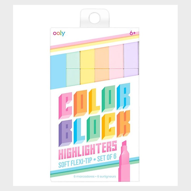 Ooly Overstregningstuscher - 6 Stk - Color Block Highlighters