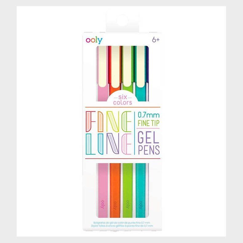 Ooly Kuglepen - 6 Stk - Fine Line Colored Gel Pens