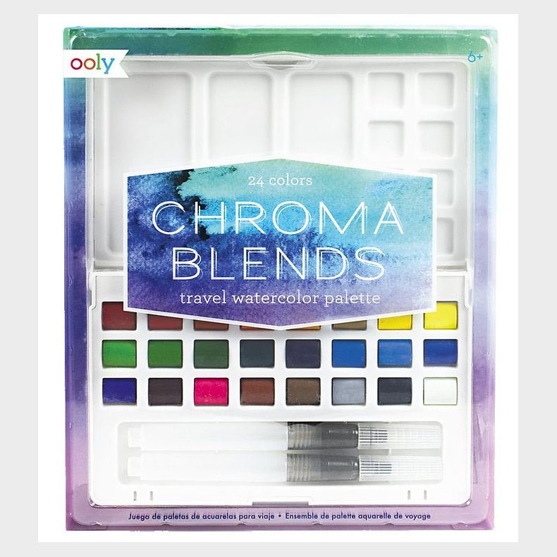 Ooly Vandfarver - 24 Stk - Chroma Blends Travel Watercolor Palet