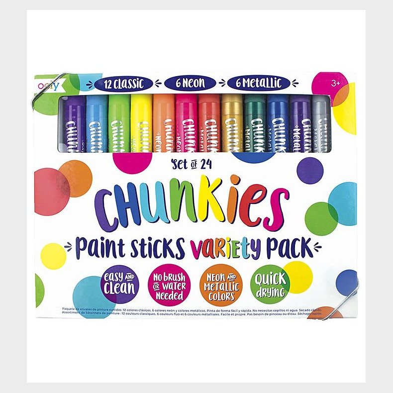 Ooly Tuscher - 24 Stk - Chunkies Paint Sticks Variety - Big