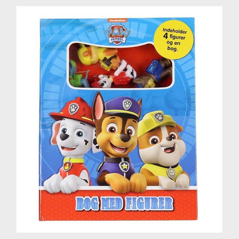 Karrusel Forlag Bog - Paw Patrol - 4 Figurer Og Bog