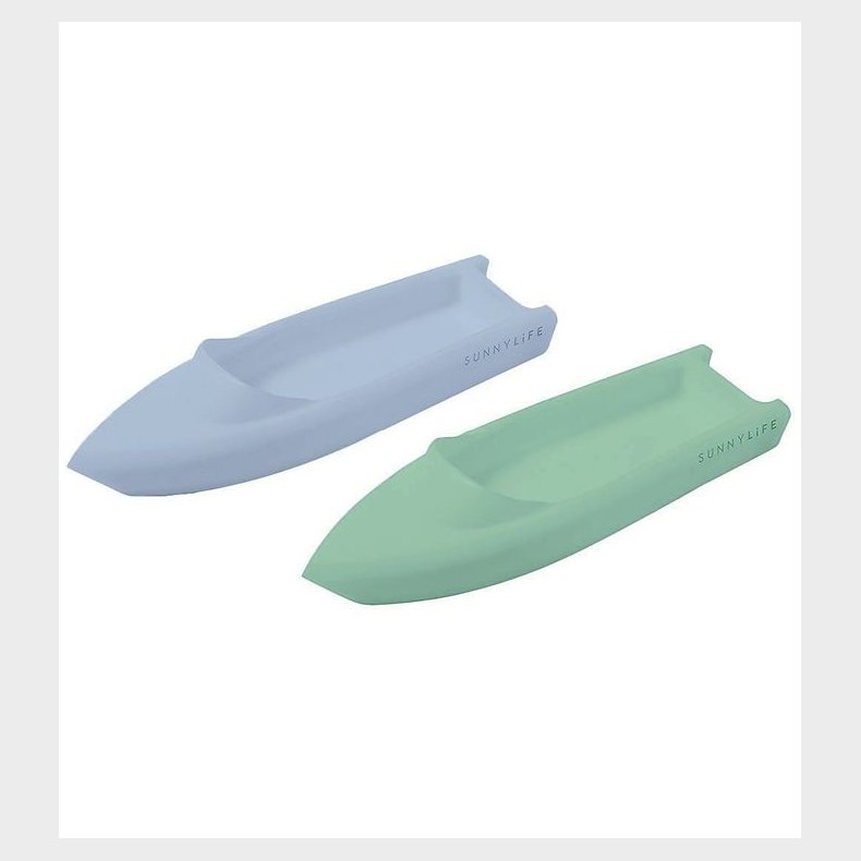 SunnyLife Badelegetj - Bde - 2-pak - Silicone Boats - Bl/Gr