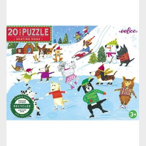 Eeboo Puslespil - 20 Brikker - 28x38 cm - Skating Dogs
