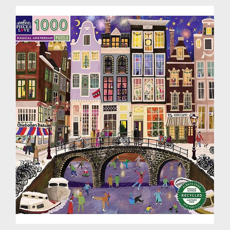 Eeboo Puslespil - 1000 Brikker - 58,4x58,4 cm - Magical Amsterda