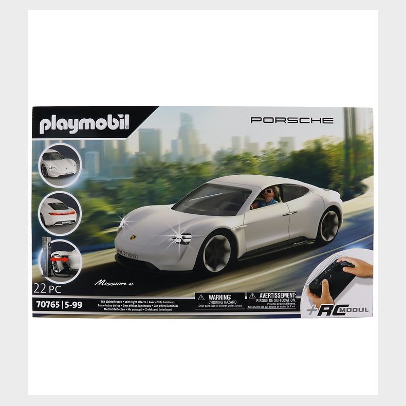 Playmobil Fjernstyret Bil - Porsche Mission E - Hvid - 70765 - 2