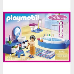 Playmobil Dollhouse - Badevrelse Med Karbad - 70211 - 51 Dele