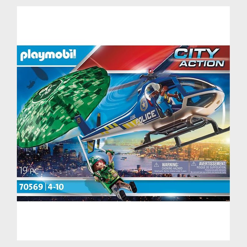 Playmobil City Action - Politihelikopter: Faldskrms-Forflgelse