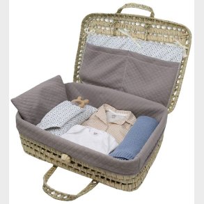 Asi Dukketilbehr - Dukkekuffert - Vintage Print Gr Og Bl